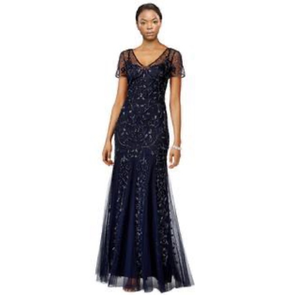 Adrianna Papell Midnight Blue Maxi Dress